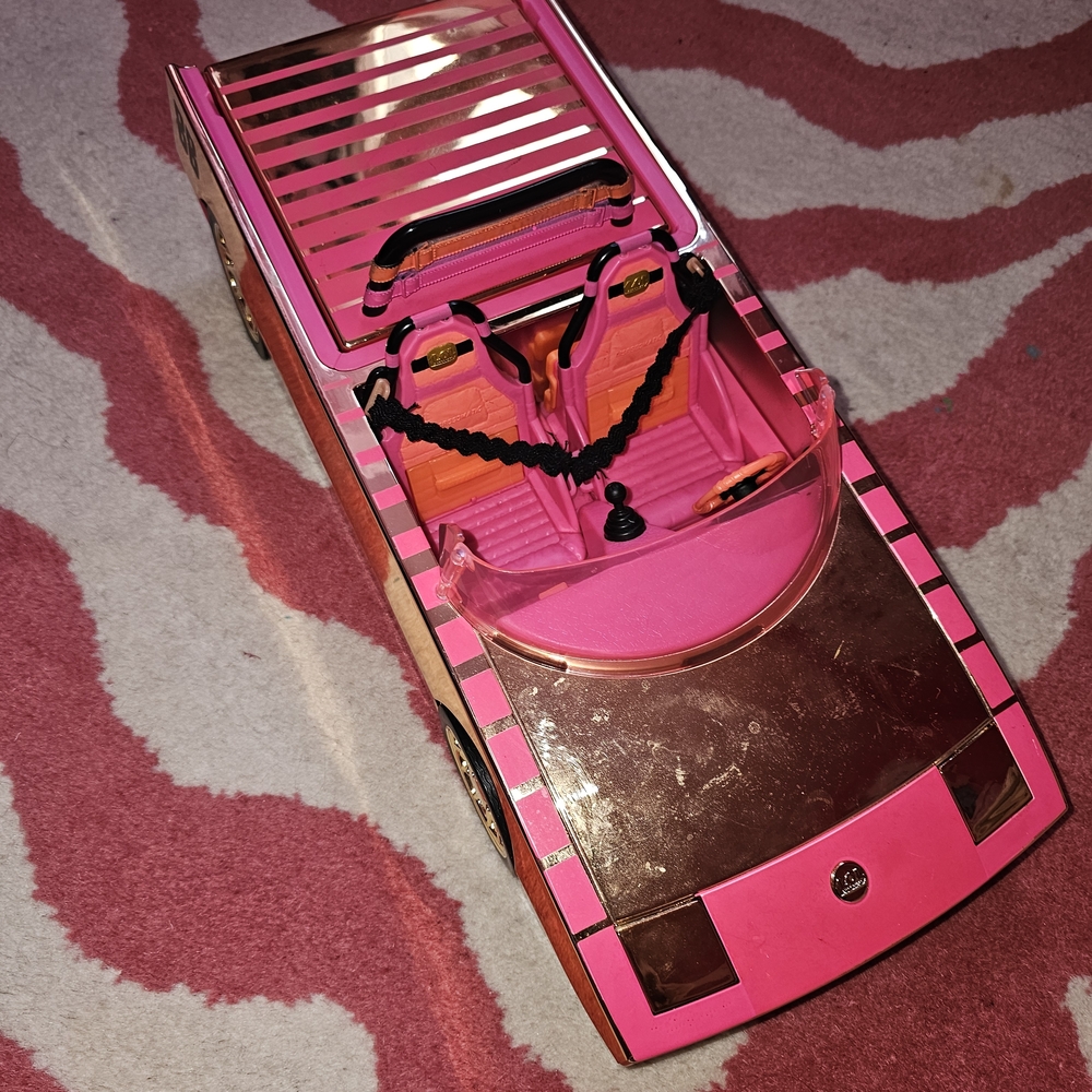 Pink Metallic Toy Convertible Car